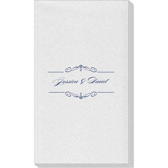 Bellissimo Scrolled Linen Like Guest Towels